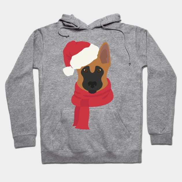 German Shepherd Christmas Dog Hoodie by JunkyDotCom